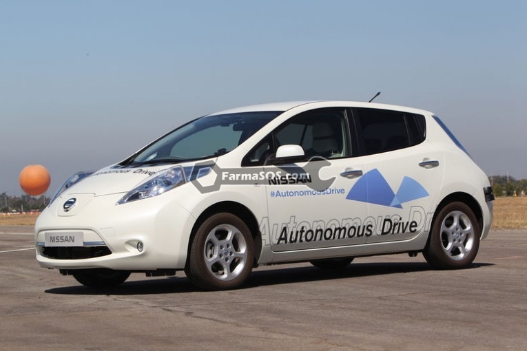 Nissan Leaf autonomous car front three quarter white 765x510 همکاری رنو نیسان و مایکروسافت برای ارتباط خوردوها